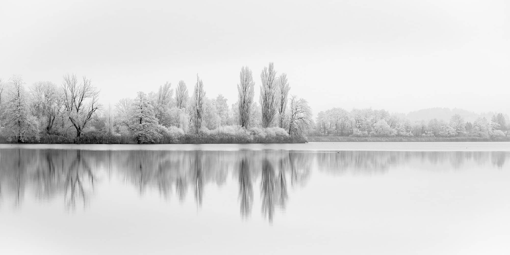 Black and white lake